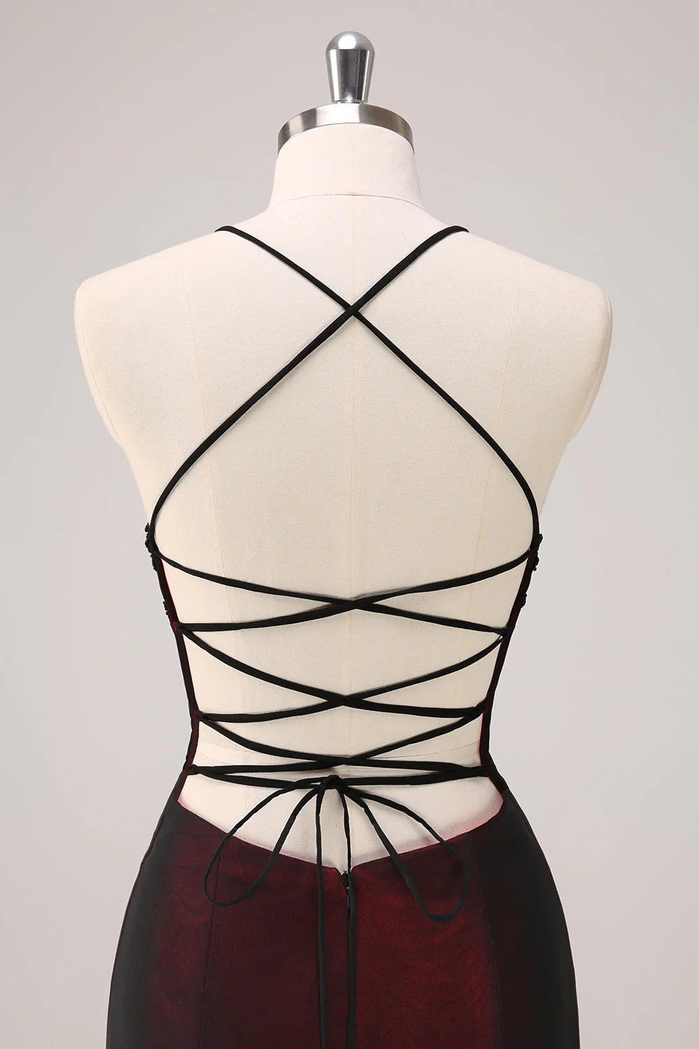 Robe Weitese noire rouge à bretelles spaghetti, dos nu, style sirène, robe de demoiselle d'honneur avec perles